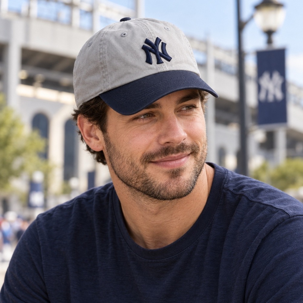 American Needle Cooperstown New York Yankees Hat Grey Navy Blue 1917 Strapback
